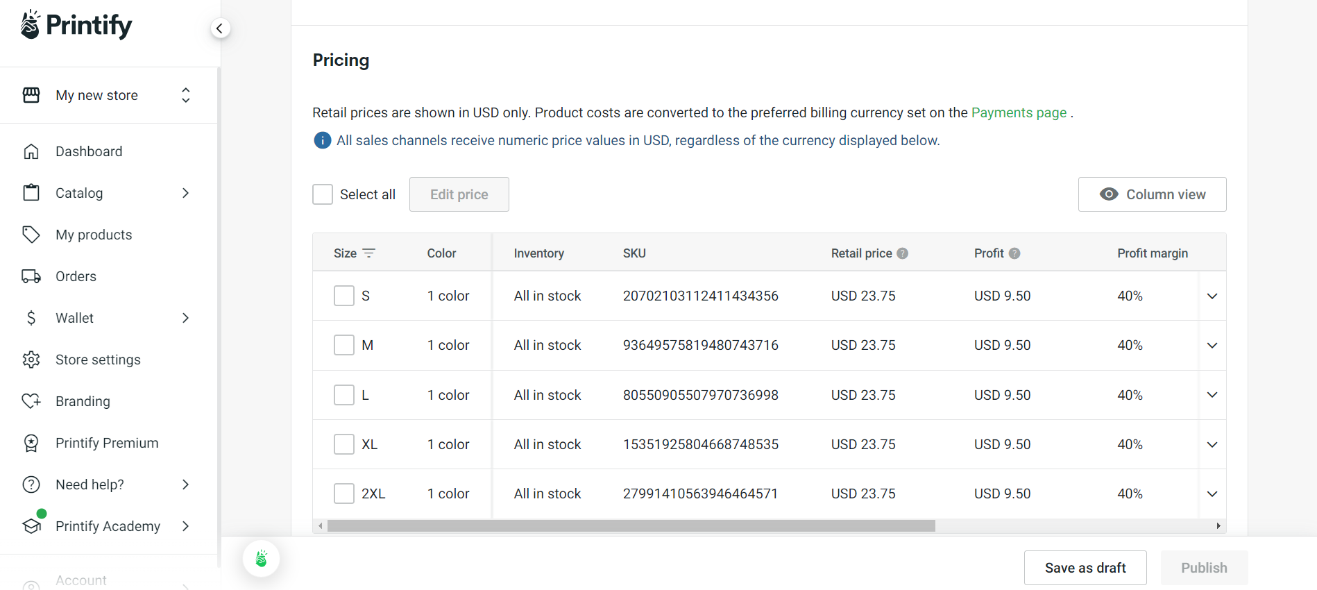 Printify Pricing